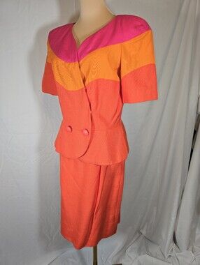Mignon Colorblock Dress — Pink & Orange
